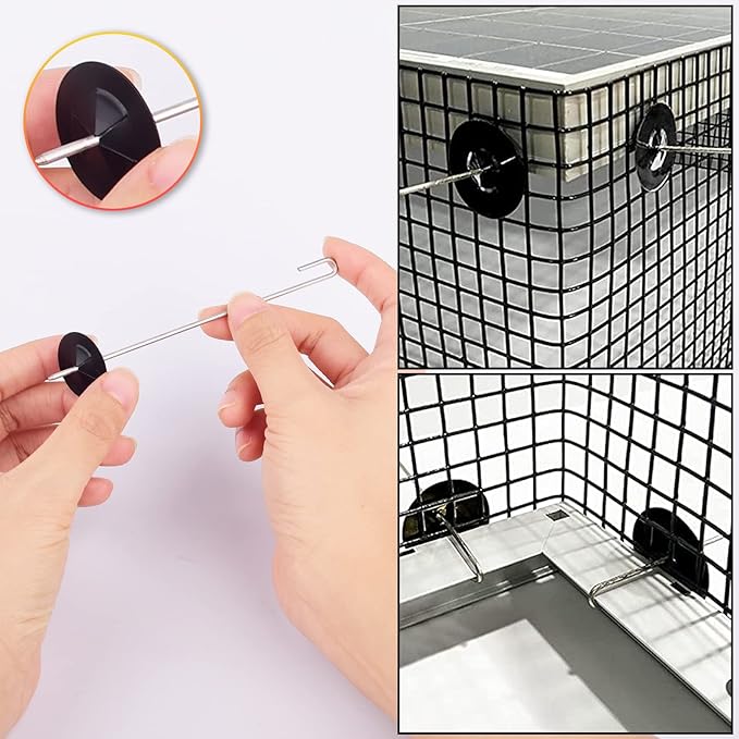 Solar Panel Bird Guard Fastener Clips,100 Sets Solar Critter Guard Clips for Attaching Guard Wire to Solar Panels,Premium Stainless Steel Fasteners Clips for Squirrel Proof Bird Pigeon Fence