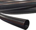 Electriduct 1/2" UV Rated Non-Slit Flame Retardant Wire Loom Black Tubing Flexible Corrugated Conduit Cable Hose - 100 Feet