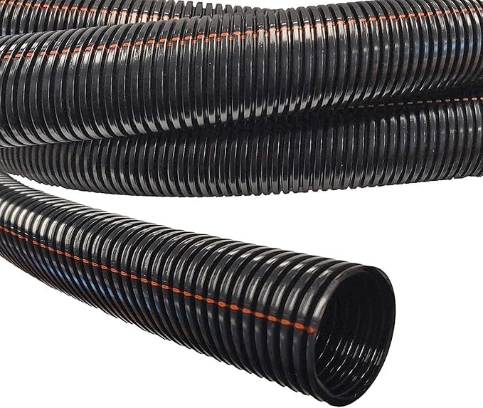 Electriduct 3/4" UV Rated Non-Slit Flame Retardant Wire Loom Black Tubing Flexible Corrugated Conduit Cable Hose - 100 Feet
