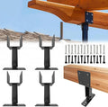 Roof Riser Bracket Kit,Adjustable Angle Roof Riser for 4 x 4(Actual:3.5" x 3.5") Lumber,Heavy Duty Steel Roof Riser Beam Bracket for Outdoor Pergola,Porch,Log Cabin with Screws - 4Pack