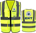 Reflective Security Safety Vests Heavy Duty with 7 Pockets and Front Zipper