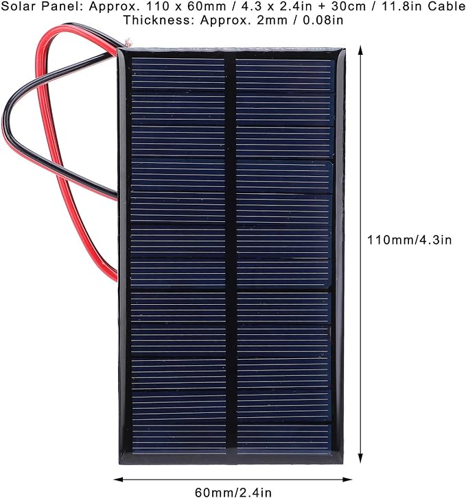 3Pcs Mini Solar Panel DC 6V Polysilicon Solar Cell Charger Module Solar DIY System Kits with 30cm Cable