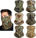 HONGTEYA 6 Pack Summer Neck Gaiter, UV Protection Cooling Face Mask, Breathable Bandana Head Scarf for Men Women