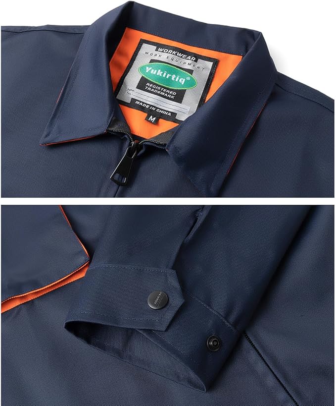Men's Coveralls Mechanic Work Jumpsuit Multi Pockets Overalls Long Sleeve Workwear Coverall