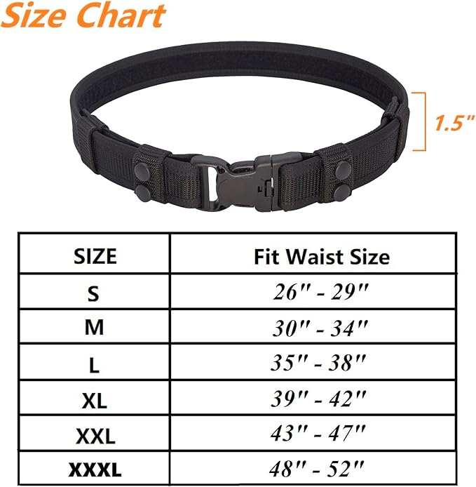 TACNEX Duty Belt 1.5" Law Enforcement Police Security Nylon Utility Work Belts