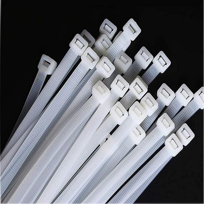 White zip ties 18 inch Large Cable ties wraps100 pcs/Pack outdoor use Long plastic ties with 60 Pounds tensile