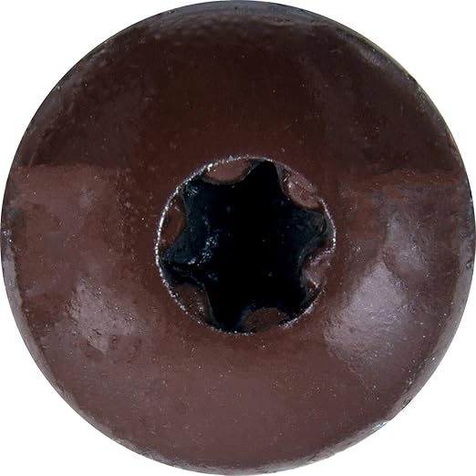 10 x 1 Brown - Low Profile Star Head Roofing Screws - HI-LO Thread - Metal to Wood - T25 Torx Drive Head - EPDM Washer. 10 X 250 Bags - 2,500 Screws