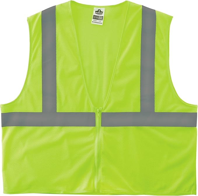 Ergodyne unisex adult Reflective Safety Vest, High Visibility Mesh, Closure