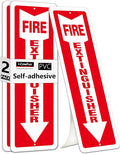 (2 Pack) Self-adhesive Fire Extinguisher Sign, 12" x 4" Durable Plastic Fire Extinguisher Sticker for Business and Home Use, Indoor, Outdoor, 20 Mil Thick PVC Safety Signs, Weather-resistant, No Fade, Easy to Install