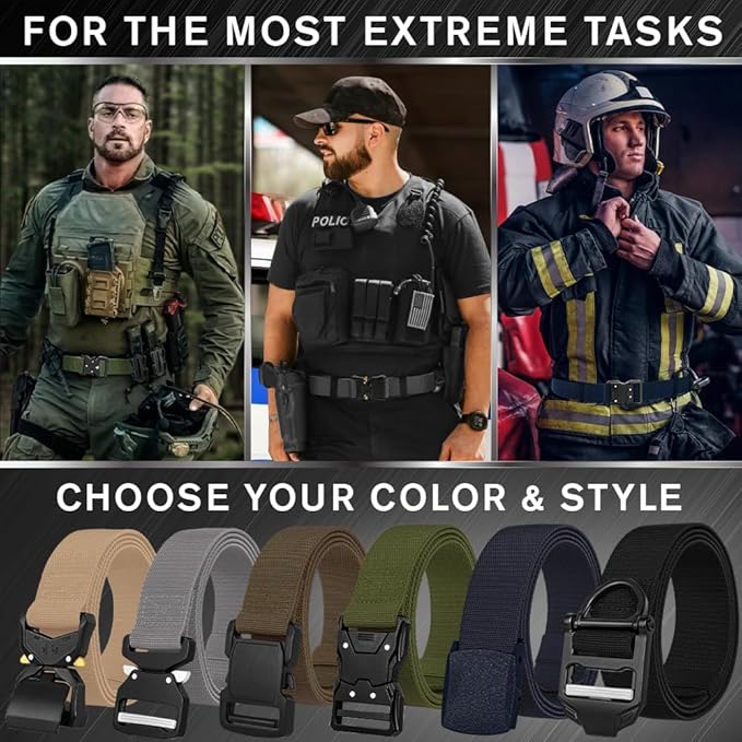 TECEUM Tactical Belt – Heavy-Duty & Quick Release – Military, Work, Rigger, Duty & Utility Belt for Men