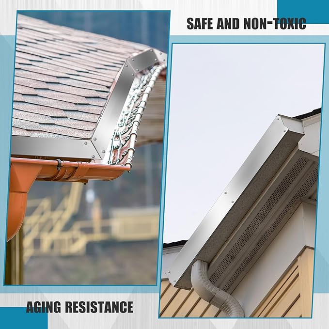 Hicarer 4'' x 50' Galvanized Flashing Roll 0.01 Inch/ 0.2 mm Thickness for Roof and Garden Prevents Metal Roofing Stains Roof Strip for Moss Prevention Home Panel Measurements General Purpose