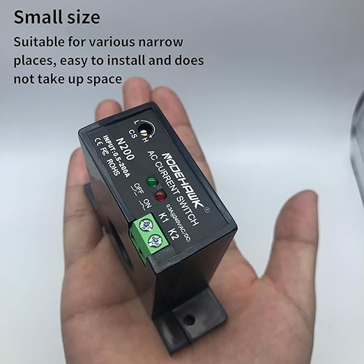 Current Sensing Relay AC Current Sensing Switch 0-200A Normally Closed Current Sensor Monitoring Relay (N200)