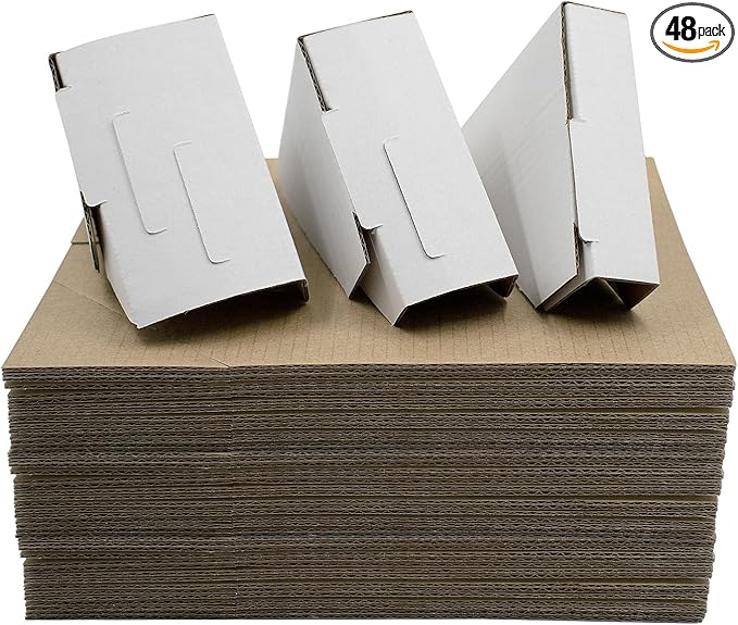 Golden State Art, 48 Pack Adjustable Cardboard Corner Protectors, Fits 1", 1.5" and 2.1" Frames, Edge Protectors for Shipping Paintings, Picture Frame, Packing Item Edge Protection