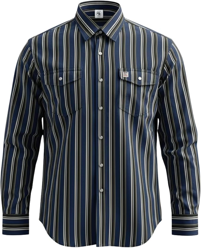 WoahBros FR Shirts for Men, 8oz Midweight Flame Resistant Welding Shirt, 100% Cotton, Pearl Snap Buttons - CAT2/NFPA2112