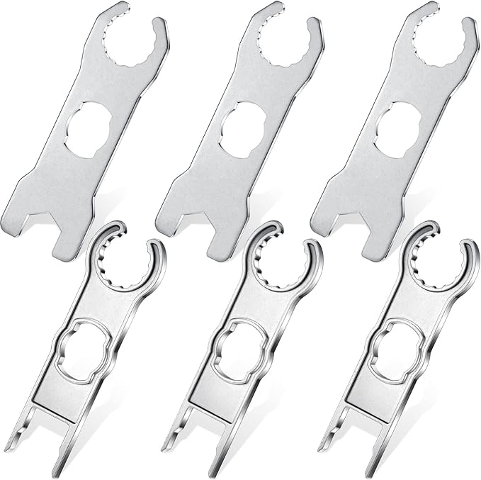 Landhoow 6 Pcs Solar Panel Connector Tool Solar Metal Spanner Wrench Solar PV Disconnect Removal Tools Crimping Tool for Solar Panel Cable PV System Wire and Connectors, Assembly and Disassembly Kit