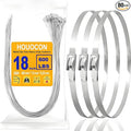 Wide Metal Zip Ties Heavy Duty Outdoor, 80 Pcs 600 Lbs 18 Inch Stainless Steel Zip Ties, Self-Locking Metal Cable Ties, Strength, Ideal for Exhaust Wrap, Cables, Farms, Pipes, Roofs, and Fence