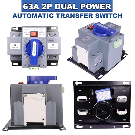 2P 63A 110V Dual Power Automatic Transfer Switch, Generator Changeover Switch 50HZ/60HZ