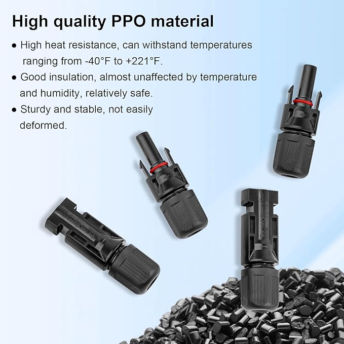Solar Connectors - 20Pairs / 40PCS Solar Panel Connector Male Female with Dual Spanners IP67 Waterproof