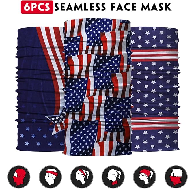 Venswell Neck Gaiter Face Mask Men Women,Seamless Bandana Rave Face Cover Scarf Mask,Balaclava,Headband, Head Wrap,Headwear