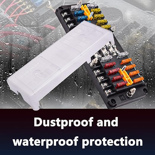 20 Way Blade Fuse Block 16 Circuit Fuse Holder Fuse DC SUB Panel with Ground and Cover for Car Boat Marine Trike Car Truck Vehicle SUV Yacht RV