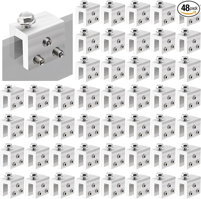 48PCS Standing Seam Roof Clamps, Metal Roof Fixing Clamps, Racking Bracket for Solar Panel Module Installation, Starlink Base, Heat Cable and Snow Guard Attachment