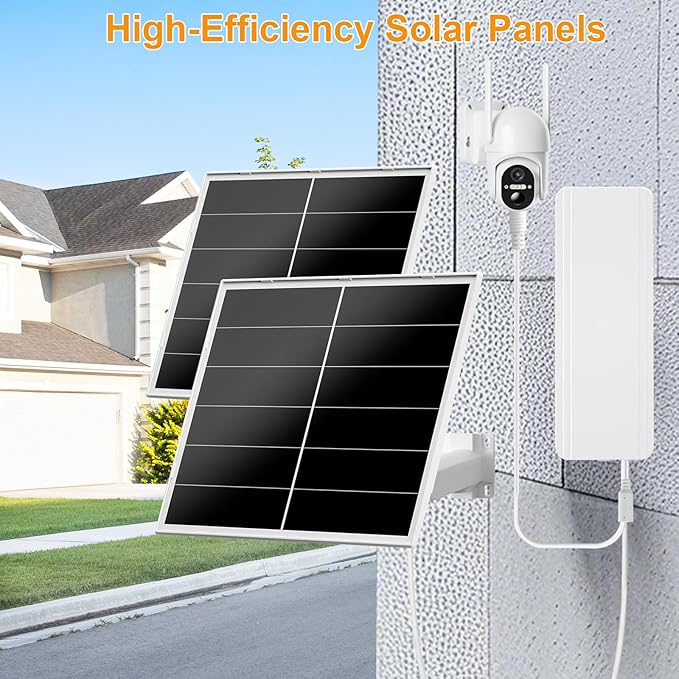 Zivif 40W Solar Panel Kit with 24000mAh Battery, 5V/12V Adjustable Output, DC & USB-C Power, Compatible with 12V Cellular Security Cameras & Trail Cameras