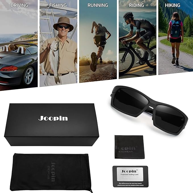Joopin Sports Sunglasses Polarized UV400 Protection Wrap Around Sun Glasses Shades for Men Women