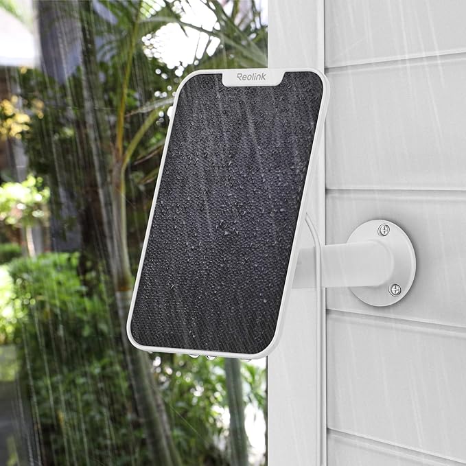 REOLINK 3W Solar Panel Power Designed for Wireless Outdoor Security Camera Solar Powered Cameras, 6V Type C Port, Compatible with Argus Eco/Go PT Plus/Argus 3 Pro/Argus PT, Non-Stop Charging (White)