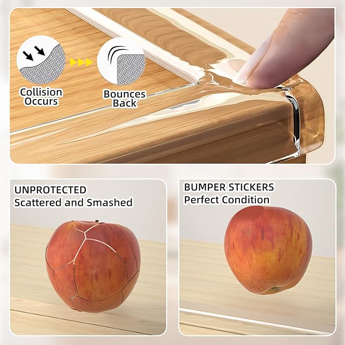 Clear Edge Protector,Safe Corner Protector, Anti-Sharp Edge Protector, for Furniture, Drawers, Tables, Cabinets 1.6inX6.6FT