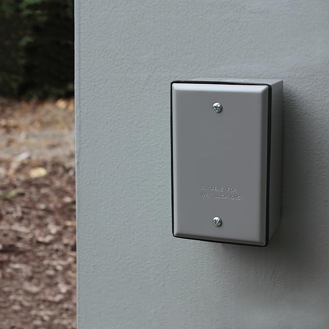 Sigma Engineered Solutions, Gray 14240 1-Gang Rectangular Stamped Weatherproof Cover, 1 Count (Pack of 2)