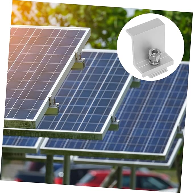 KESYOO 12Pcs Solar Panel Rack Clips Durable Fixed Clamp for Reliable Solar Panel Mounting Easy Installation Mid and End Support Bracket for Outdoor Use