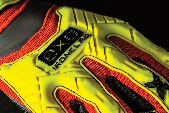 Ironclad mens Work Gloves EXO Hi Viz ImpactX Large, Hi-viz Yellow & Orange, X-Large Pack of 1 US