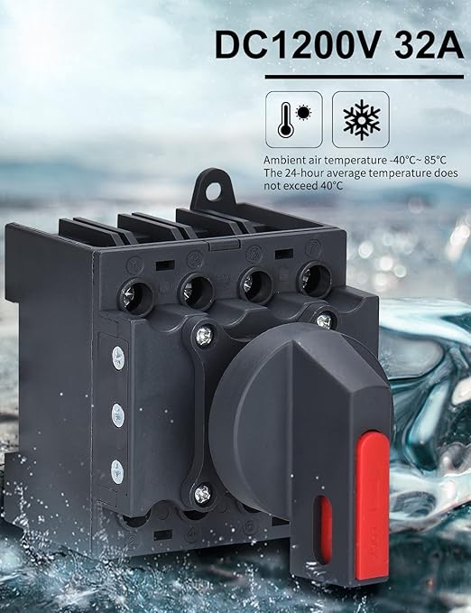 DIHOOL Solar Disconnect Switch,32 Amp DC1200V 4P Isolator