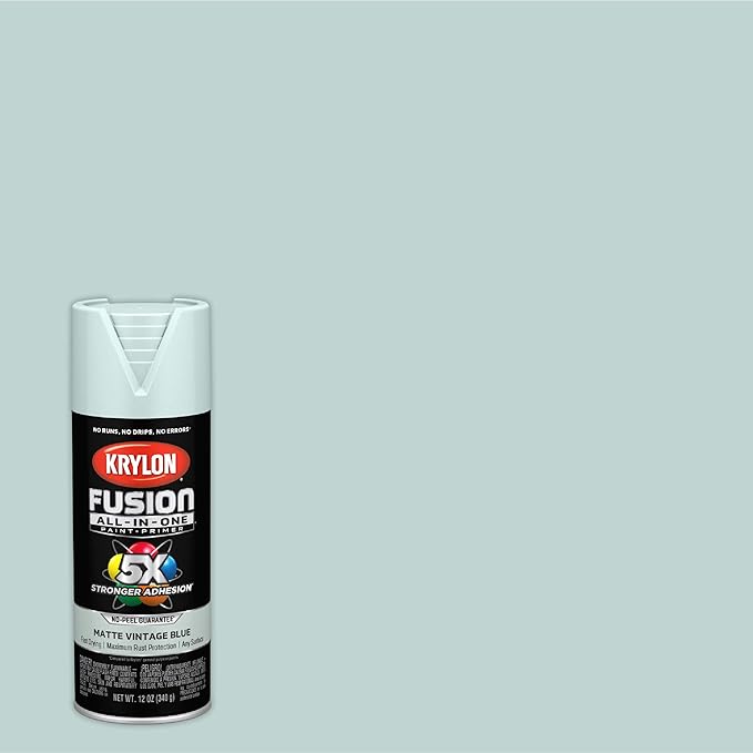 Krylon Fusion All-In-One Adhesive Spray Paint for Indoor/Outdoor Use, 12 oz, Vintage Blue
