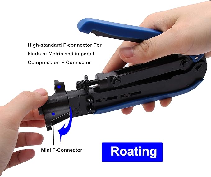 Knoweasy Coax Compression Tool - Coax Crimper and RG6 Coaxial Crimper for RG6, RG59, and RG11 Cable F-Connectors