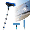 VEVOR Solar Panel Cleaning Kit, 24 ft, Water Fed Pole Kit with Cleaning Brush, Soap Dispenser, Extendable Aluminum Telescopic Pole, 180° Rotatable Brush Head, for Roof Mounted Solar Panels, Windows