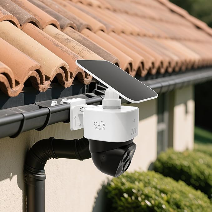 Gutter Mount Bracket Compatible with Eufy Security SoloCam S340/S40 & SoloCam E30, Adjustable Solar Panel Security Camera Mount, Easy Install Aluminum Gutter Hook for Outdoor Wireless CCTV Cameras