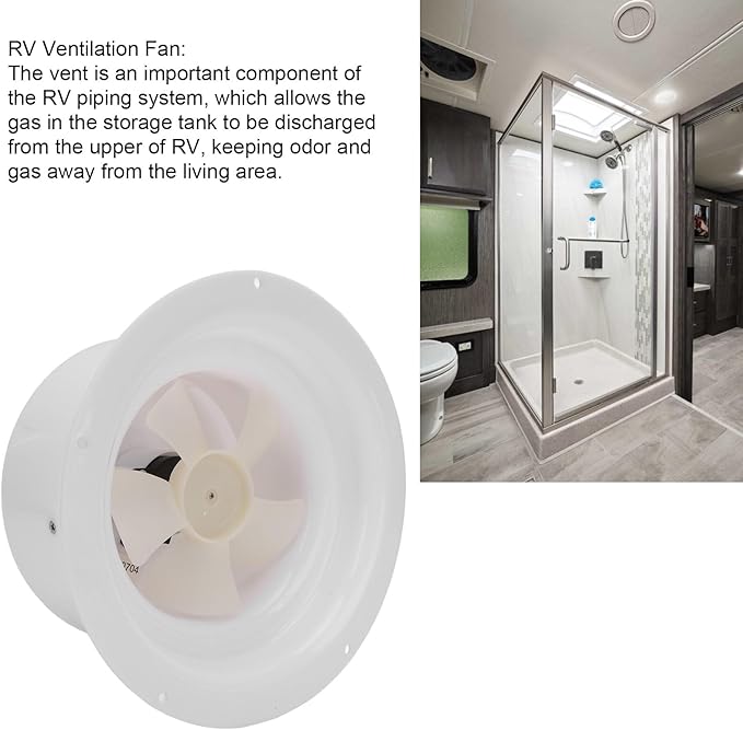 RV Solar Ventilation Fan,RV Solar Ceiling Vent Fan Comppact and Lightweight with ABS Material Strong Practicability, for RV Marine Shed Trailer