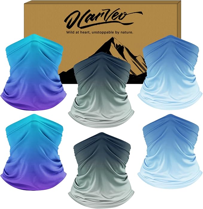 UPF 50+ Sun Protection UV Cooling Neck Gaiter Face Mask Gradient Color Scarf Breathable Bandana for Men & Women