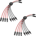 Bateria Power Solar Connectors 30A Y-Branch Cable, Solar Cable Parallel Adaptor Solar Panel Wire Connectors in Pair for Solar Panel (1*MF/MMMMFFFF), 2PCS
