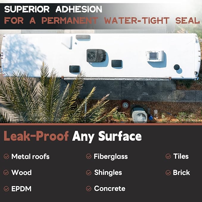 Peel and Stick Seam Tape, Repair Leaks and Restores Roof Seams and Tears, Used for Bonding Metal, Wood, EPDM, Fiberglass, and Tiles, Efficient to Use, 2 Inch x 50 Feet Roll（3 piece）