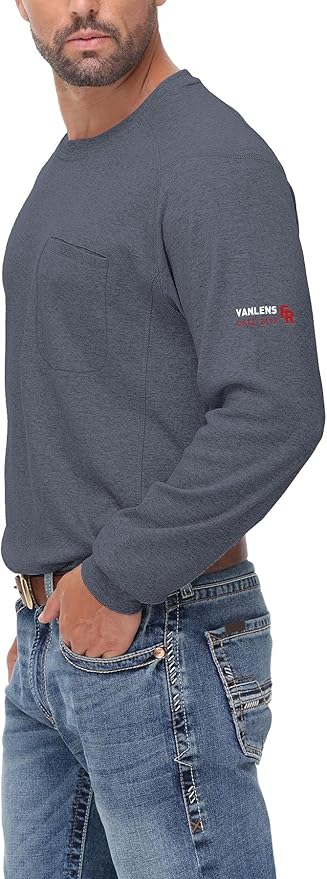 FR Shirts for Summer Crew T-Shirt 5.5OZ Heather Jersey Flame Resistant Long Sleeve Crew T Shirt CAT2