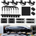 4PCS U-Bolt Roof Rack Mounting Brackets,Durable Roof Rack Clamps Kit with Straps & Nuts Provide Firm Fixation for Roofs Box,Professional Car Accessories Roofs Racks Brackets