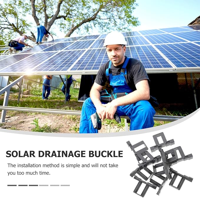 20pcs 35mm Solar Panel Drainage Clips Outdoor Water Drain Clamp for Solar Panel Water Guide and Mud Removal