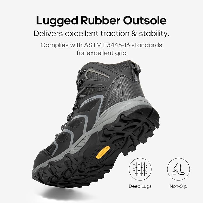 NORTIV 8 Waterproof Work Boots for Men Steel Toe Safety Construction Boots ARMADILLO-STL
