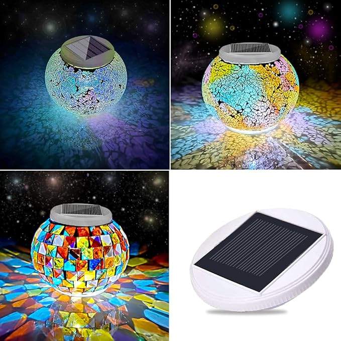 Aukora Solar Panel Top Replacement for Table Lights Outdoor, Hanging Solar Lanterns to Decorate Garden Patio Table，Diameter is 3.15 Inches, Color-Changing and Pure White Two Modes(White 2-Pack)