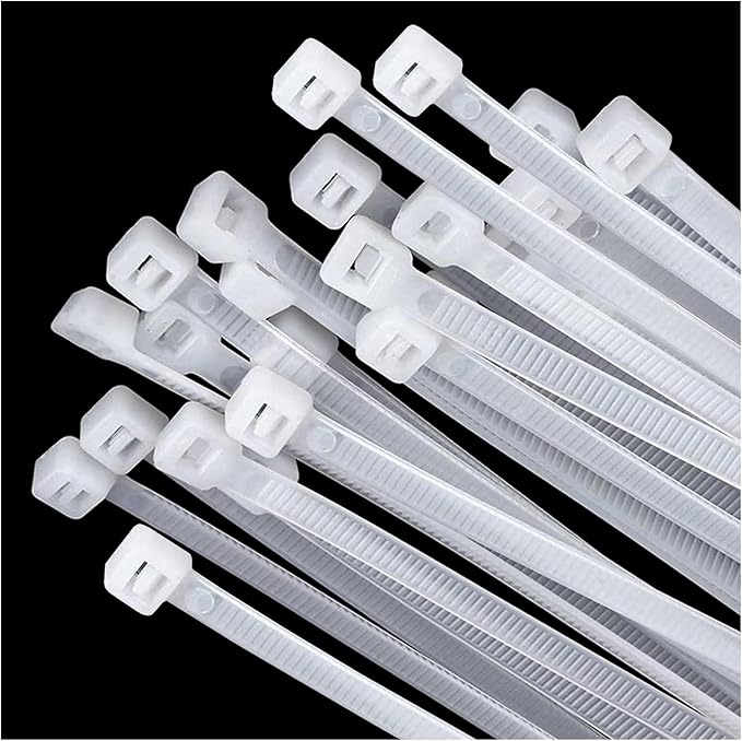 Large zip ties 20 inch white zip ties for outdoor use 100 pcs long cable ties big industrial plastic tie wraps with 60 Pounds tensile
