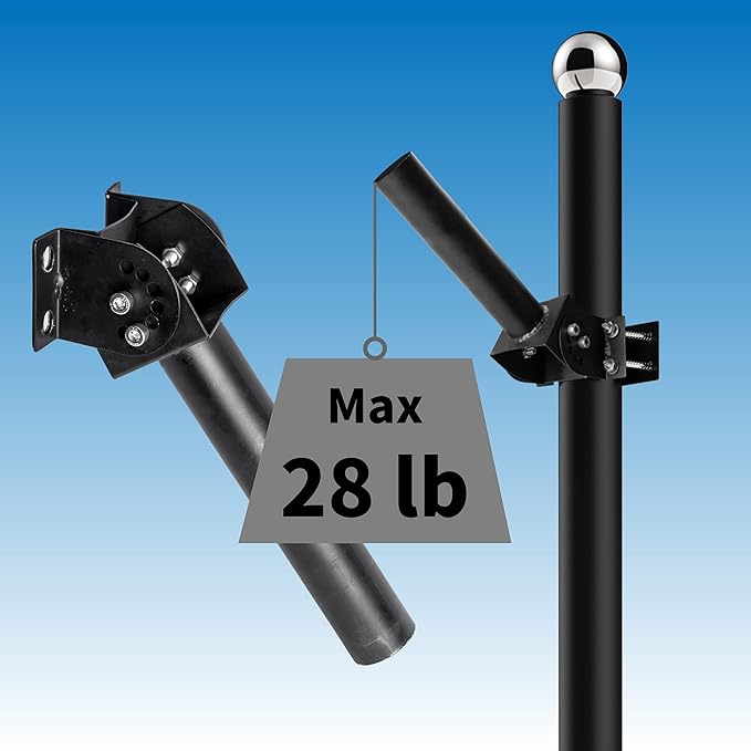 Mounting Brackets Extension Arm for Outdoor Light Fixtures, 9,5" Light Fixture Bracket Pole for Solar Street Lights, Corrosion Resistant Materials Adaptor for Outdoor Flood Light,Parking Lot Lights