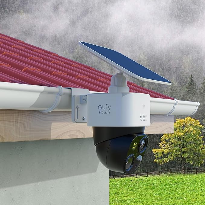 Tonton Gutter Mount Bracket Compatible with Eufy Security SoloCam S340, SoloCam E30, and Eufy 4G LTE Cam S330, Adjustable Weatherproof Camera Mount for Solar Security Camera (1-Pack, White)