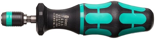 WERA 05074722001 Series 7400 Imperial Kraftform pre-Set Adjustable Torque Screwdrivers (2.5-29.0 in. lbs.) with Rapidaptor Quick-Release Chuck, Handle Size 105 mm, Art. no. 7466 x 11 in. lbs.